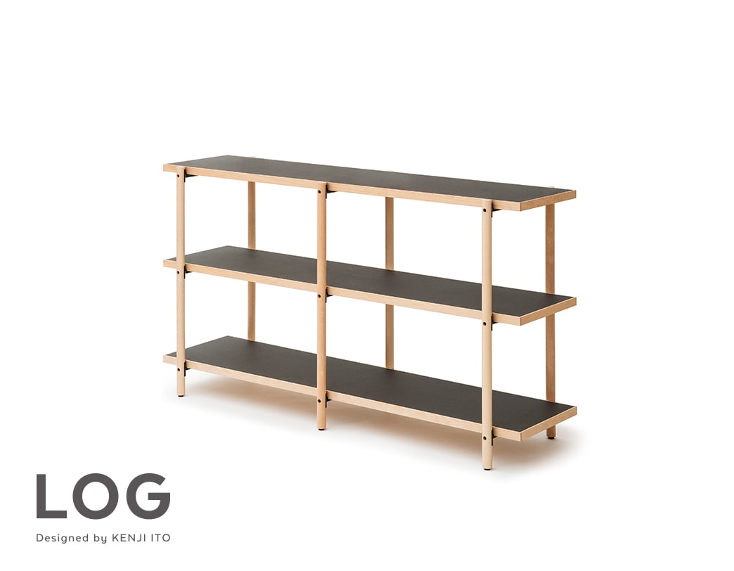 LOG シェルフ 3段 ワイド
