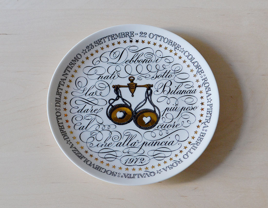 Fornasetti Zodiac Plate Libra/ゾディアックプレート 天秤座