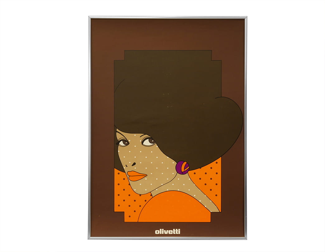 【Sold Out】Olivetti Girls Poster Brown / Walter Ballmer