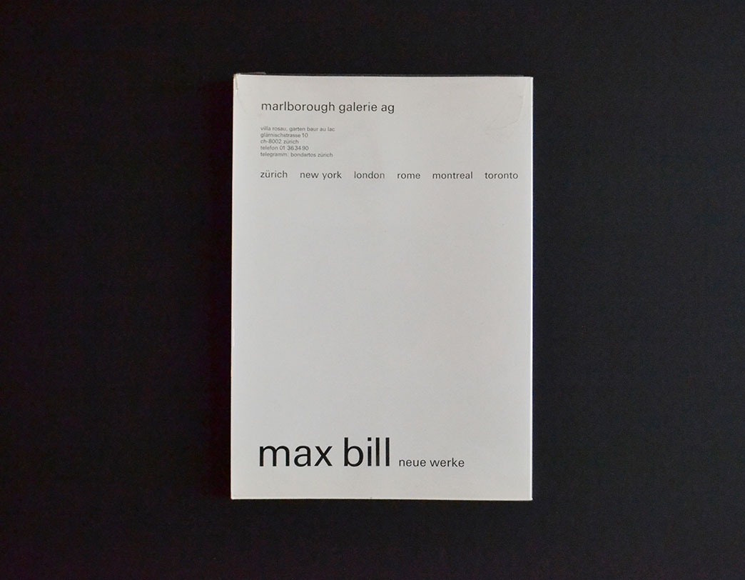 書籍 Max Bill neue werke / recent works 1972