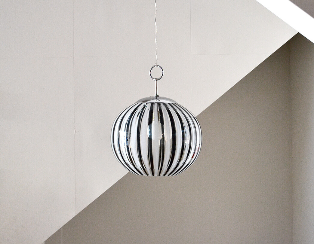 60's Stripe Glass Pendant