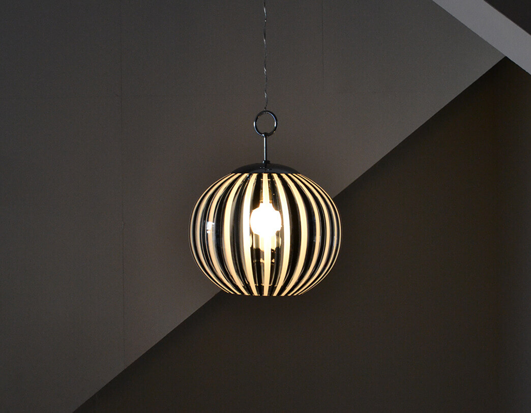 60's Stripe Glass Pendant