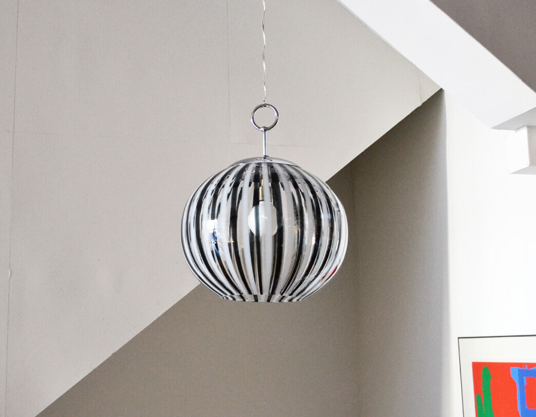 60's Stripe Glass Pendant