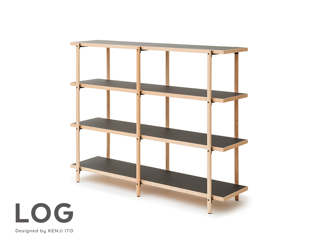 LOG シェルフ 4段 ワイド
