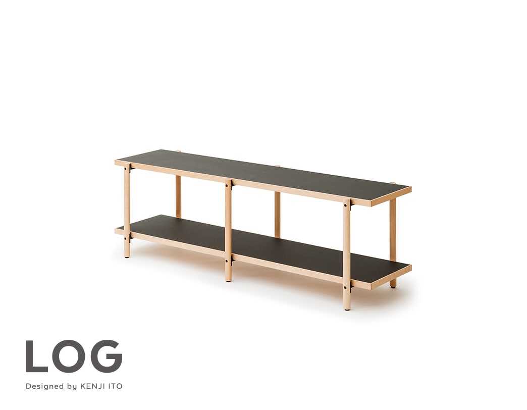 LOG シェルフ 2段 ワイド