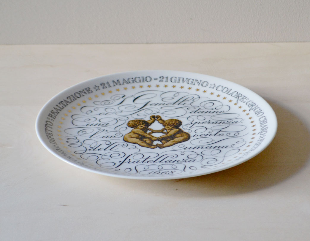 Fornasetti Zodiac Plate Gemelli/ゾディアックプレート 双子座