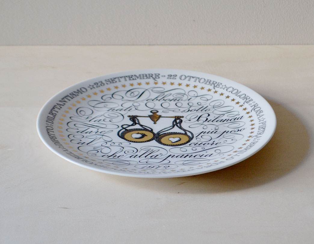 Fornasetti Zodiac Plate Libra/ゾディアックプレート 天秤座