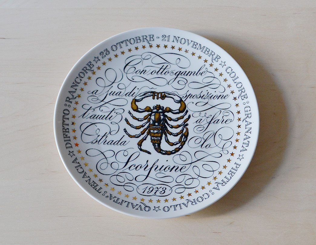 Fornasetti Zodiac Plate Scorpione/ゾディアックプレート 蠍座