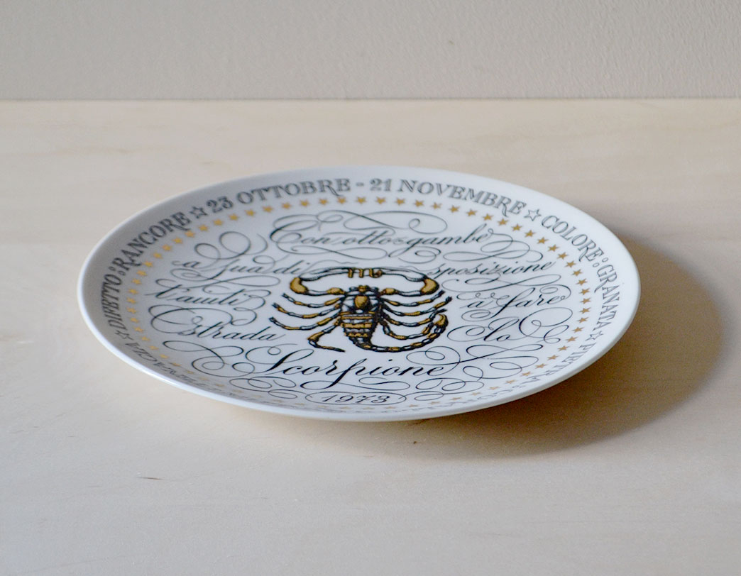 Fornasetti Zodiac Plate Scorpione/ゾディアックプレート 蠍座