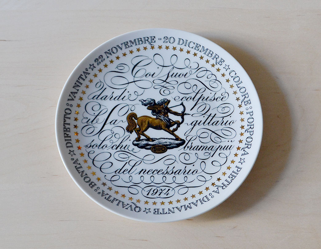 Fornasetti Zodiac Plate Sagittario/ゾディアックプレート 射手座