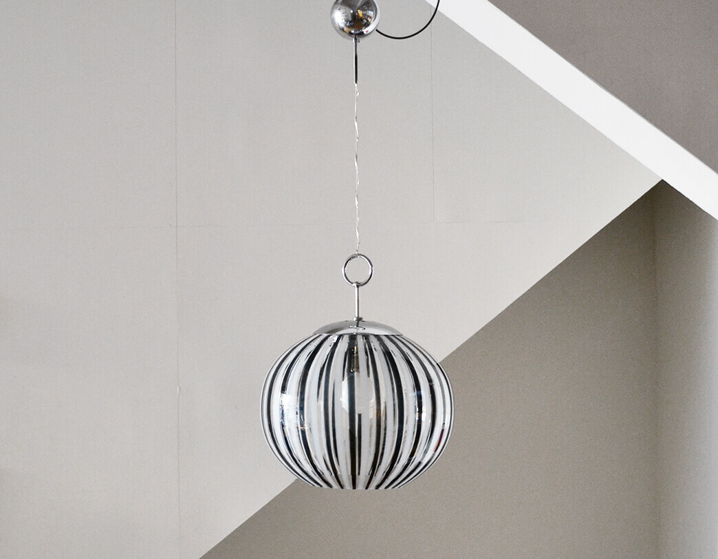 60's Stripe Glass Pendant