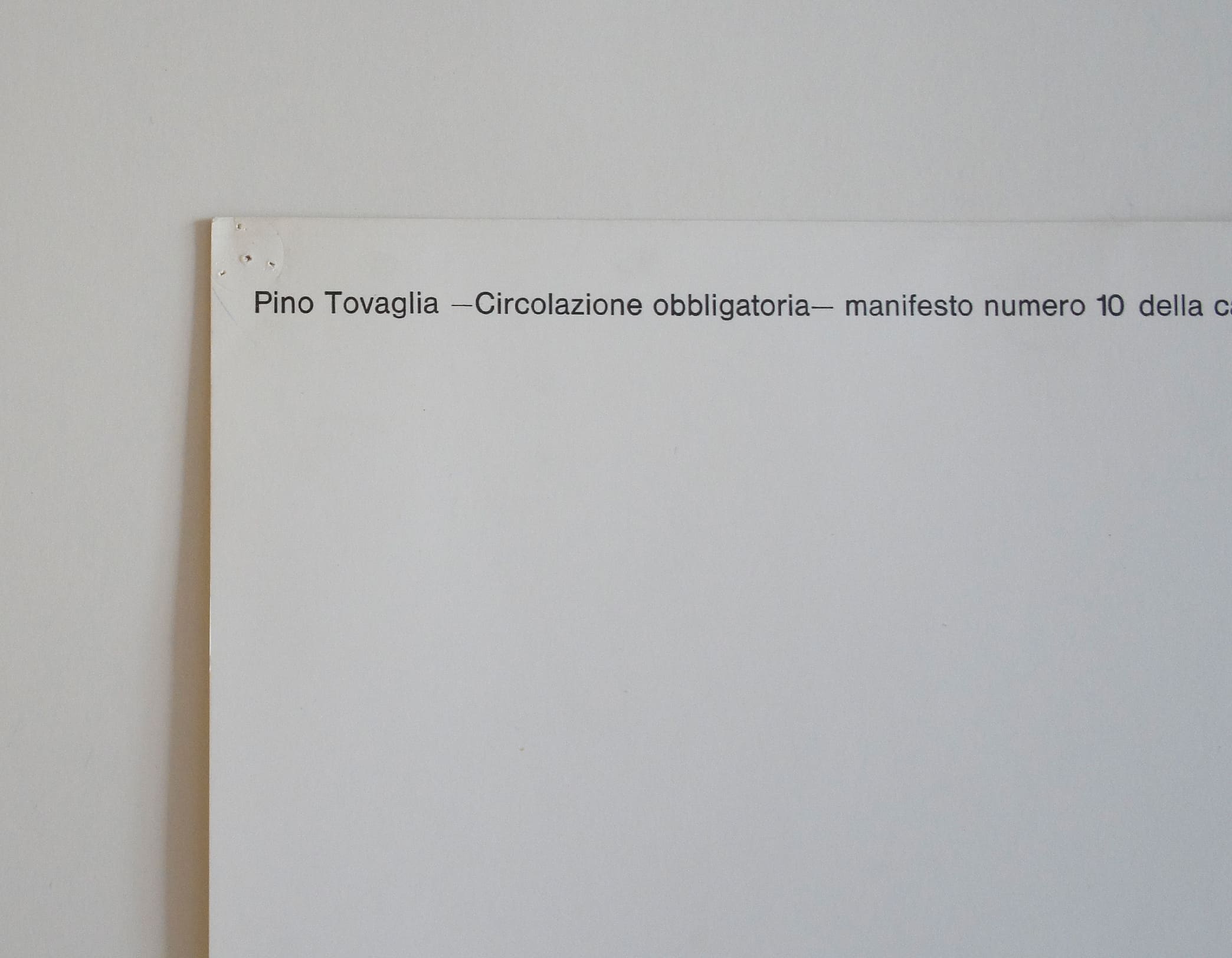 ポスター Circolazione obbligatoria [Il traffico] / Pino Tovaglia